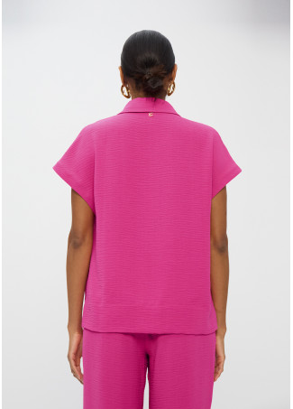 Camisa manga corta tejido crinkle