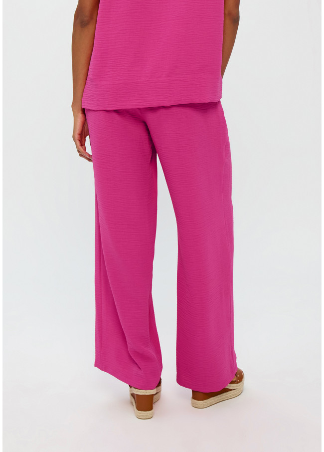 Pantalón recto tejido crinkle