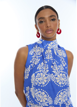 Top Collo Alto Paisley