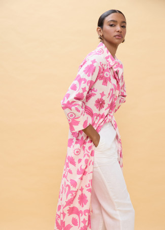 Robe à manches longues imprimée fleurs