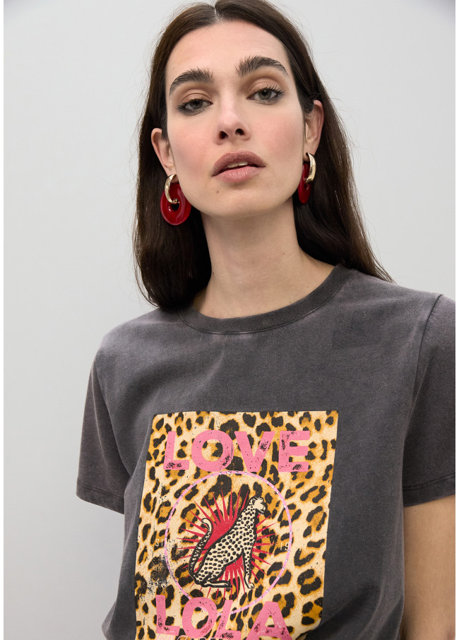 T-shirt LOVE LOLA Leopardo