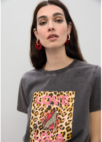 T-shirt LOVE LOLA Leopardo