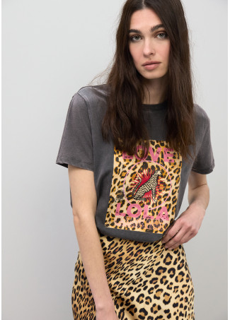T-shirt LOVE LOLA Leopardo
