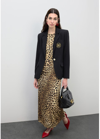 Vestido midi con estampado animal