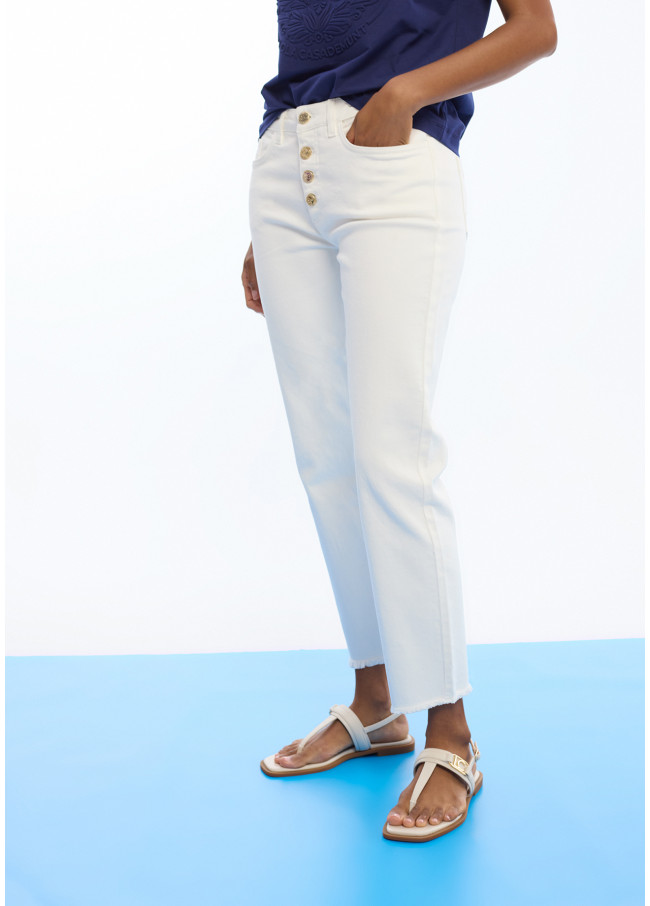 Flared Button Trousers