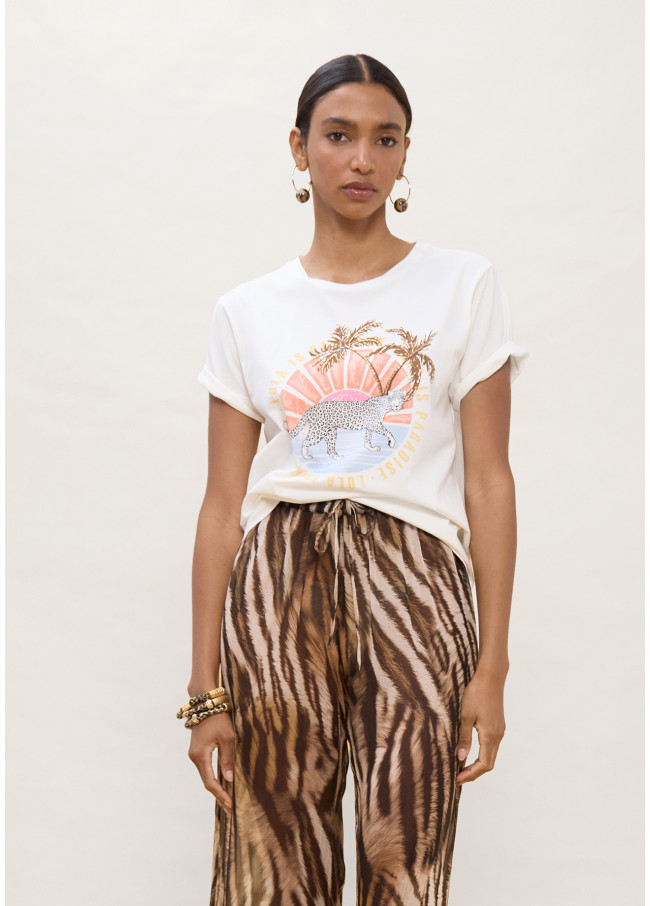 T-shirt stampe animale con palme