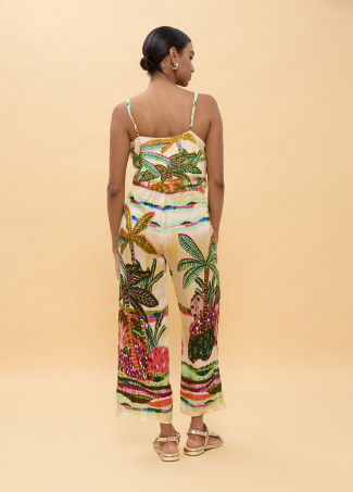 Top Lingerie Imprimé Palmiers Multicolore