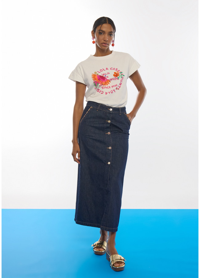 Camiseta loro con plumas