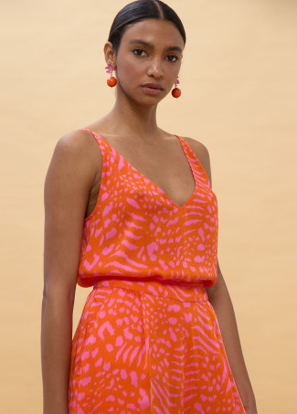 Spotted Pattern Slip Top