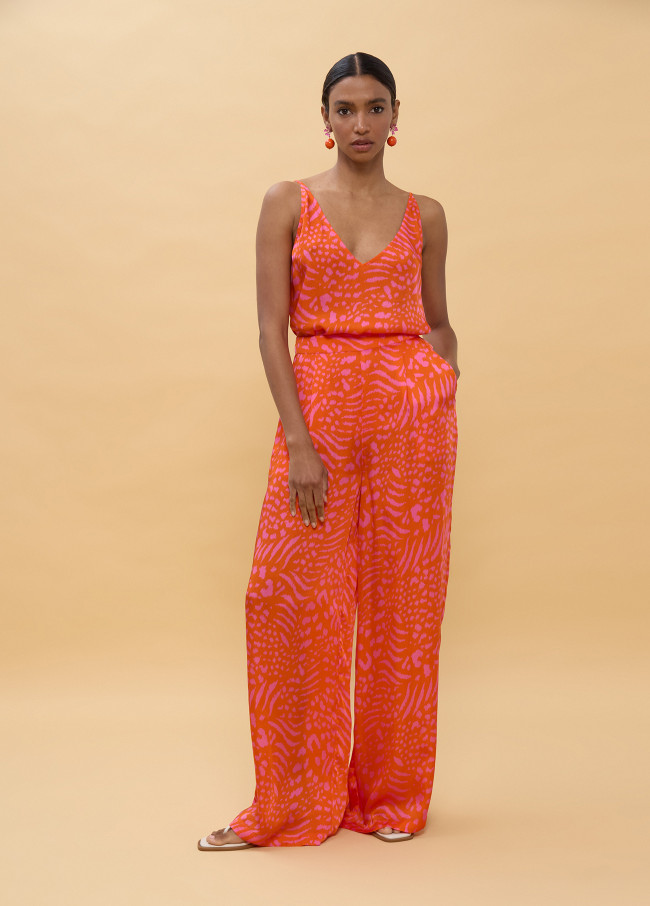 Spotted Pattern Slip Top