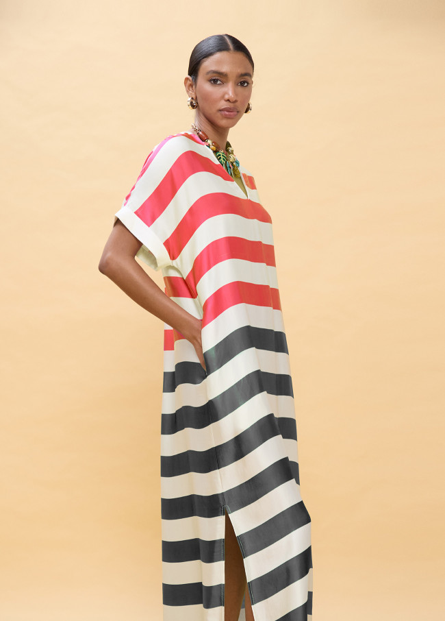 Robe Longue à Rayures