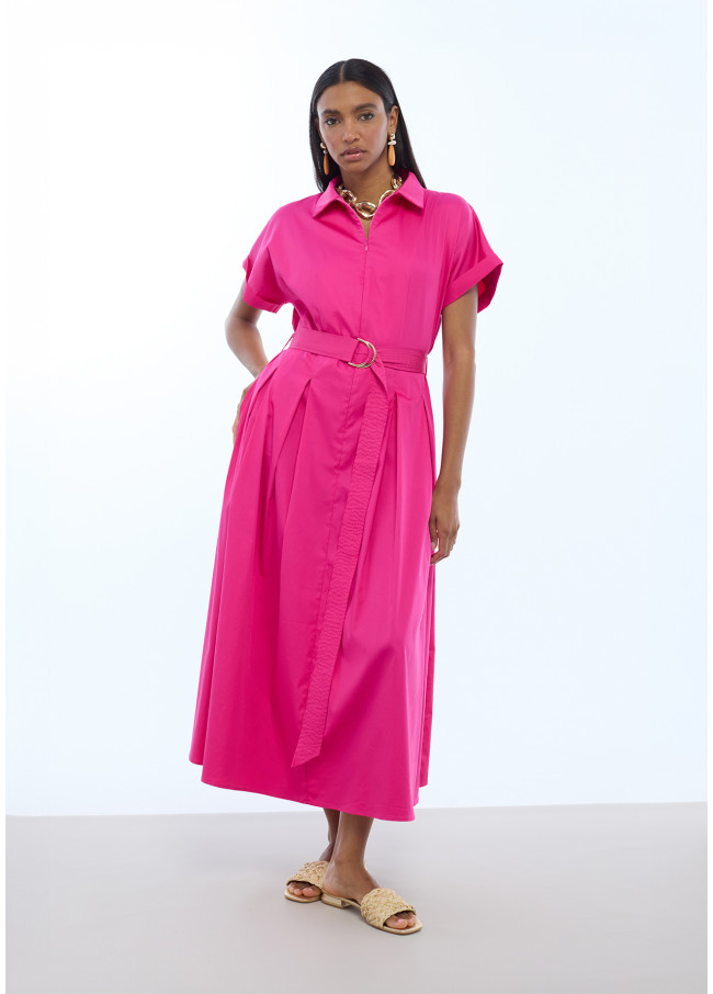 Midi Dress with A-Line Skirt