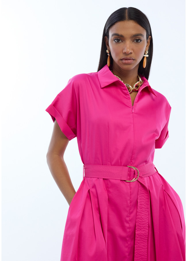 Midi Dress with A-Line Skirt