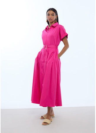 Midi Dress with A-Line Skirt
