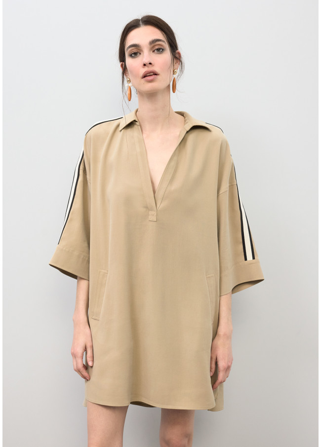 Open Neck Shirt Dress