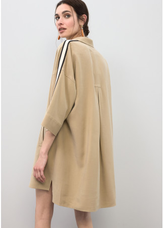 Vestido Camiseiro Decote Aberto