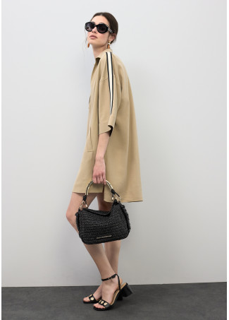 Open Neck Shirt Dress