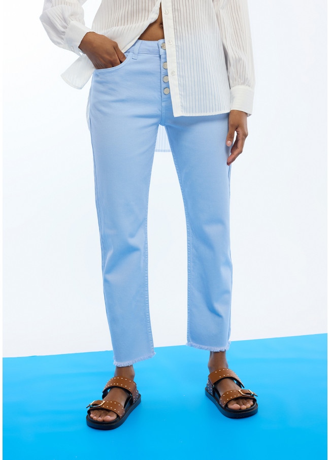 Pantalon Évasé avec Boutons