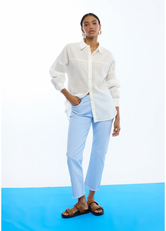 Pantalon Évasé avec Boutons