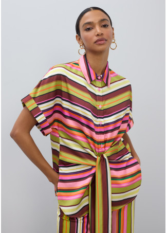 Blouse Ceinturée à Rayures