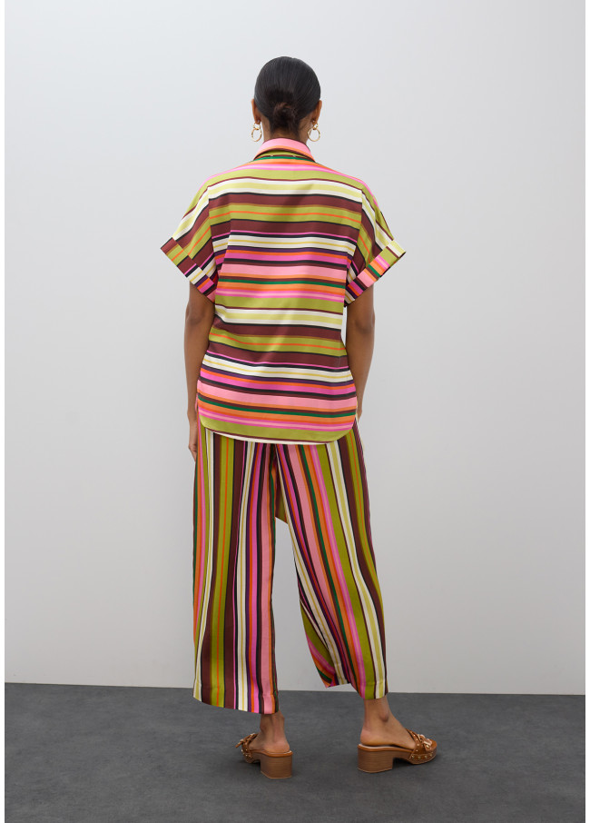 Blouse Ceinturée à Rayures