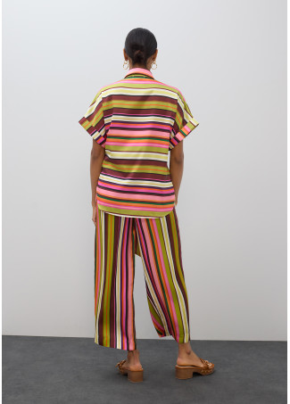 Blouse Ceinturée à Rayures