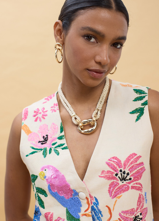 Multicolor Beaded Vest