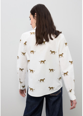Chemise en popeline imprimée léopard