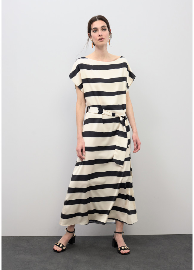 Satin Stripe Dress
