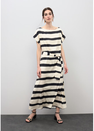Vestito a Righe Satinato