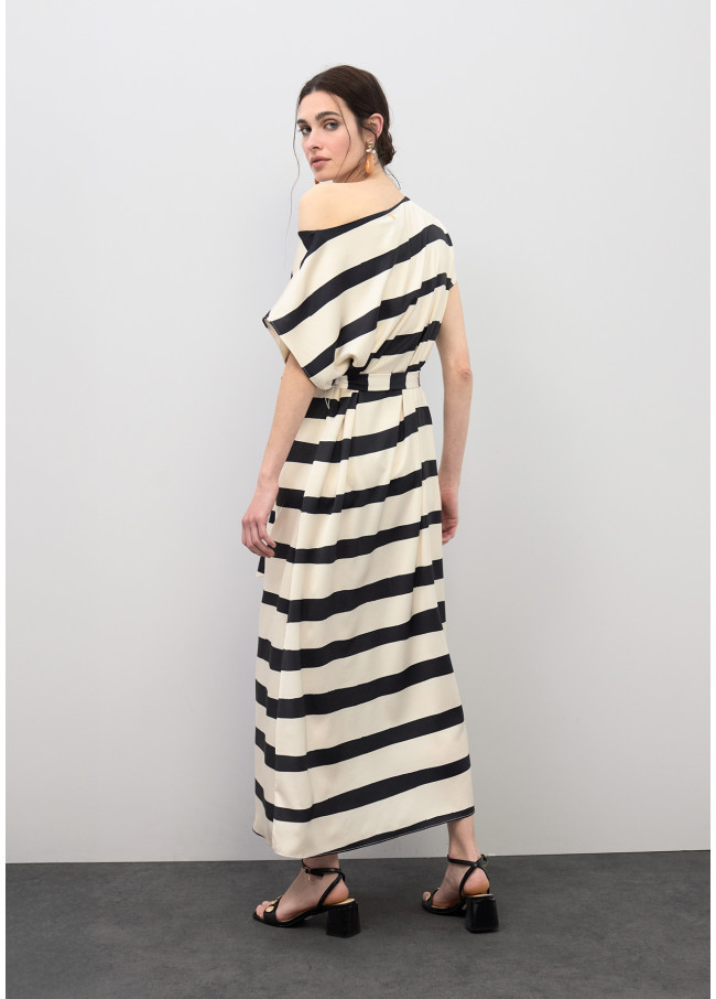 Vestito a Righe Satinato