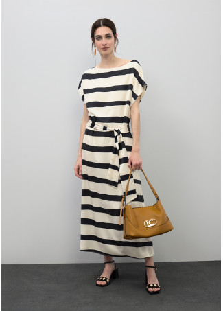 Gestreiftes Satin Kleid