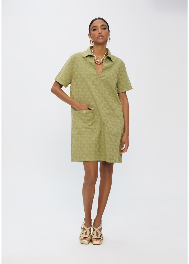 Jacquard Logo Sarga Dress