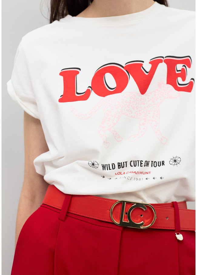 Camiseta estampado leopardo LOVE