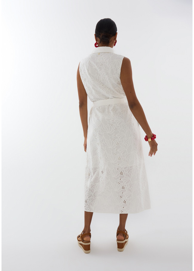 Vestido midi camisero con cinturón