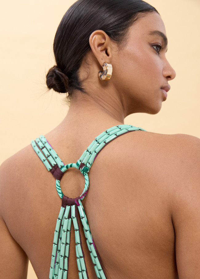 Robe Longue à Imprimé Palmier