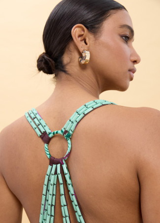 Robe Longue à Imprimé Palmier