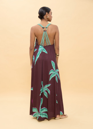 Long Palm Print Dress