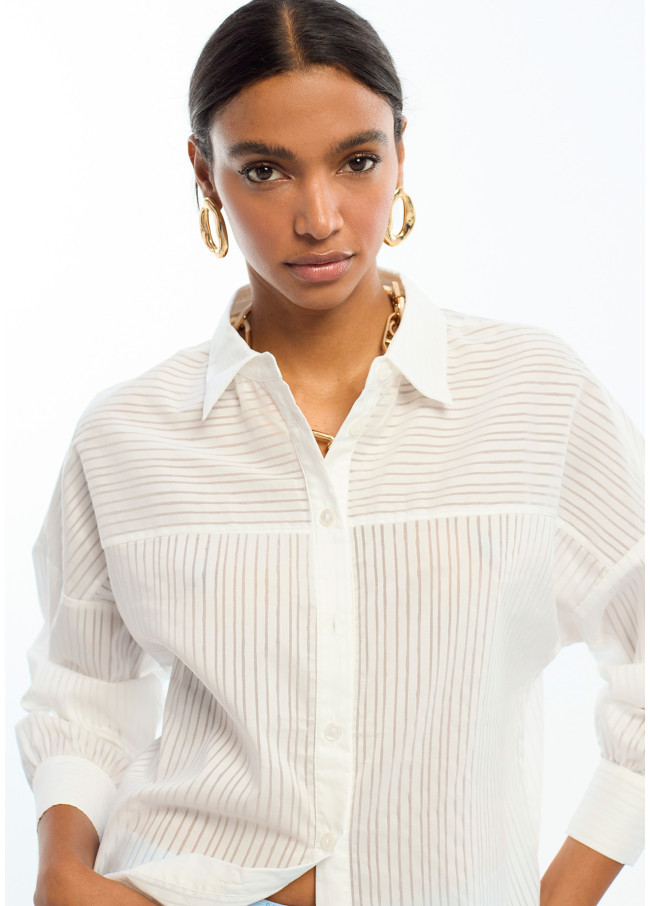 Camisa oversize popelín rayada