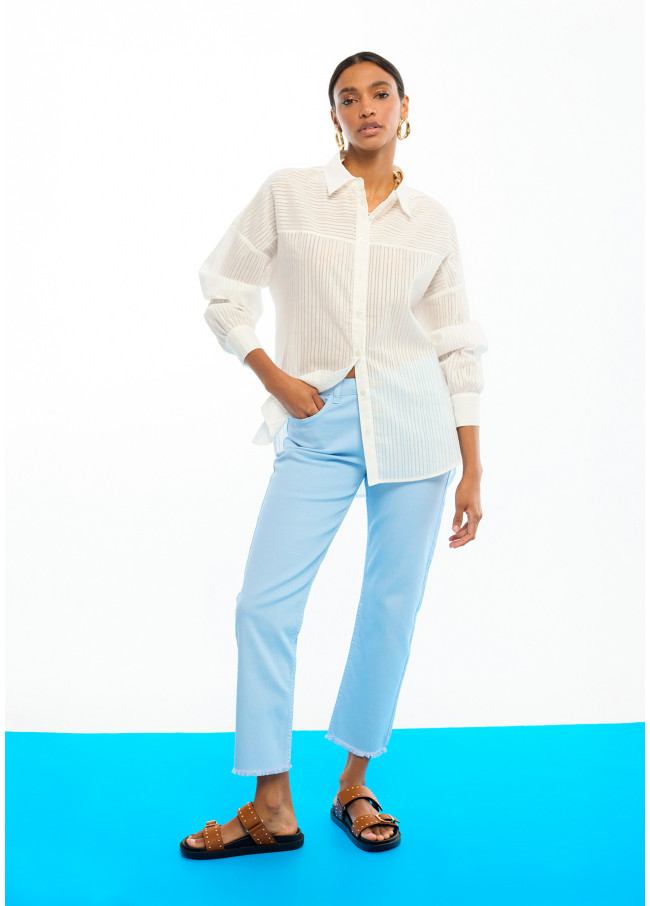 Camisa oversize popelín rayada