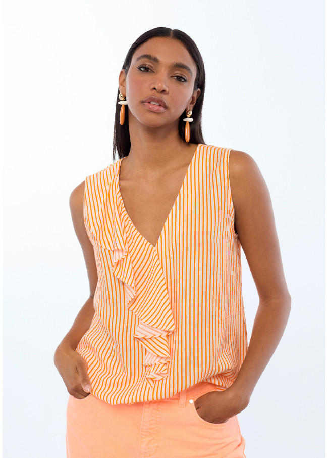 Ruffled Stripe Top