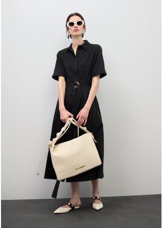 Midi Dress with Flared Skirt