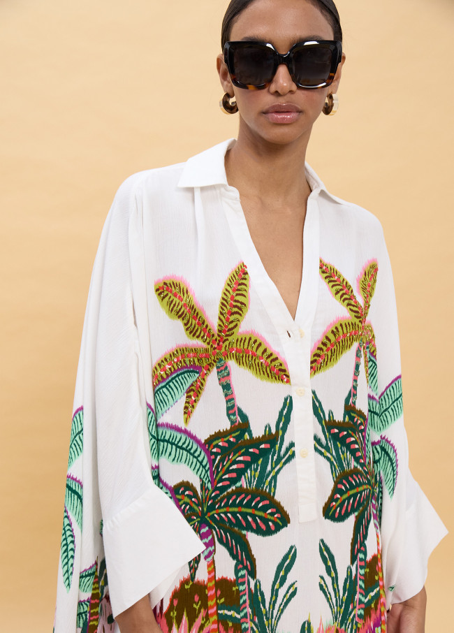 Camisa oversize estampado palmeras