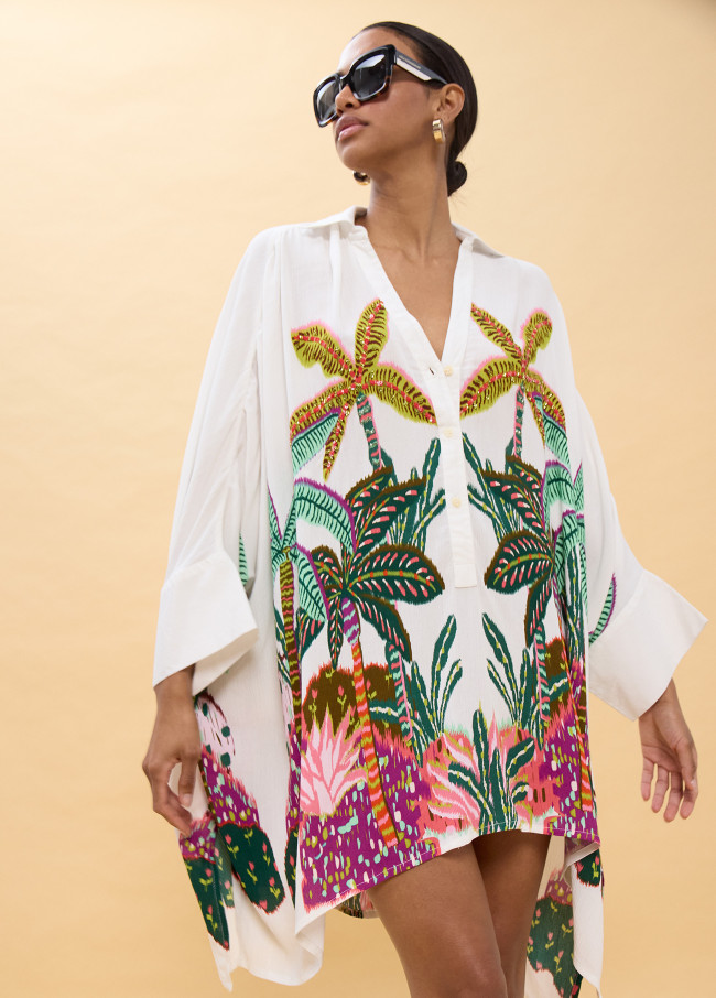 Camisa oversize estampado palmeras