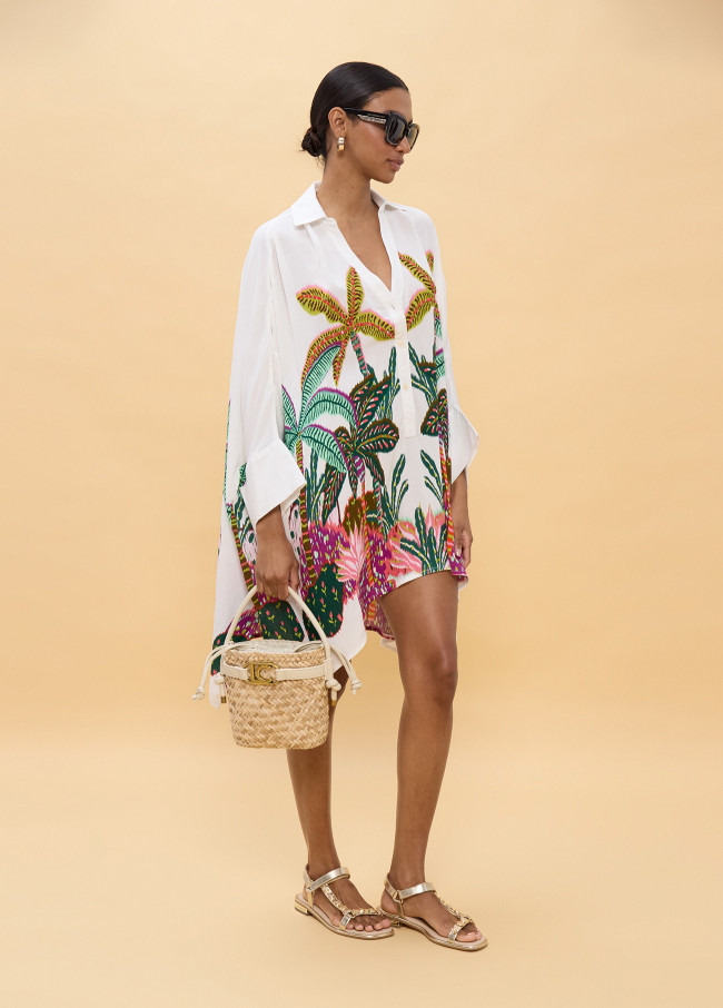 Camisa oversize estampado palmeras