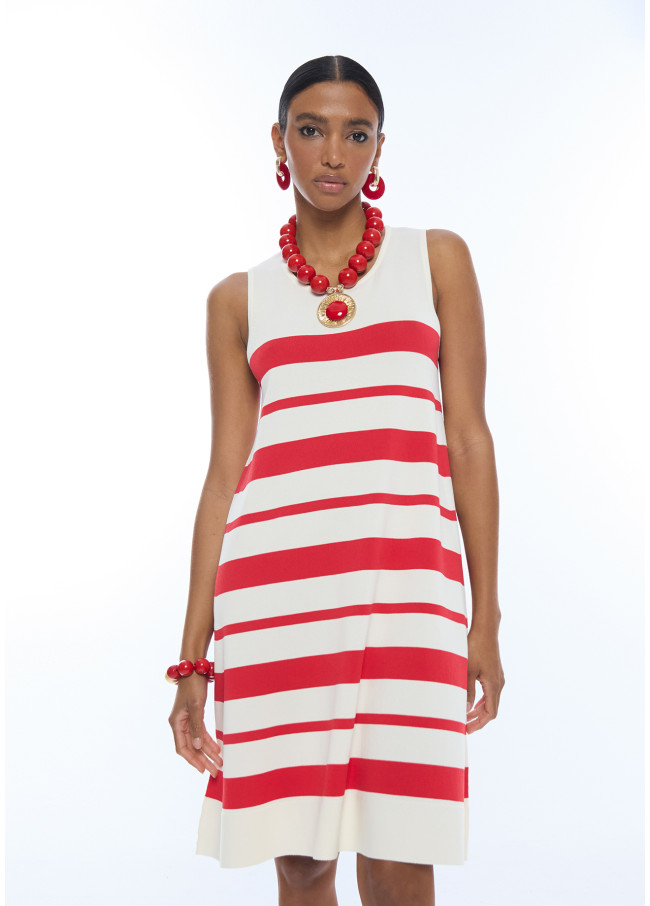 Vestido de punto bicolor