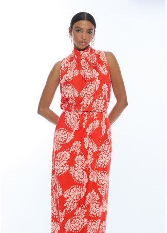 Top collo alto paisley