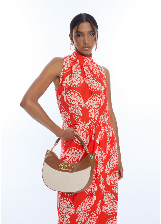 Top cuello alto paisley