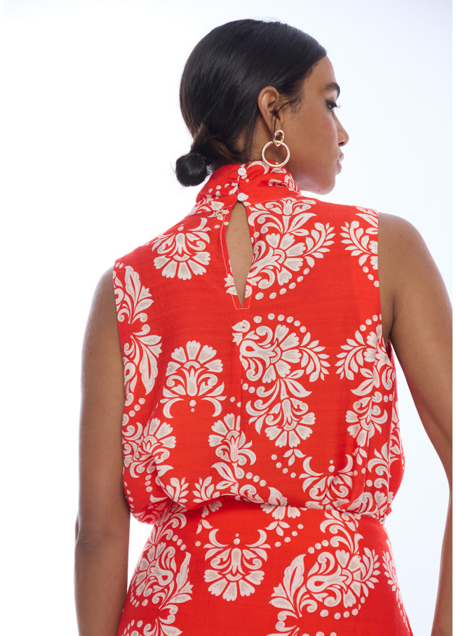 Top collo alto paisley