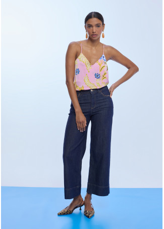Satin Slip Top with Print